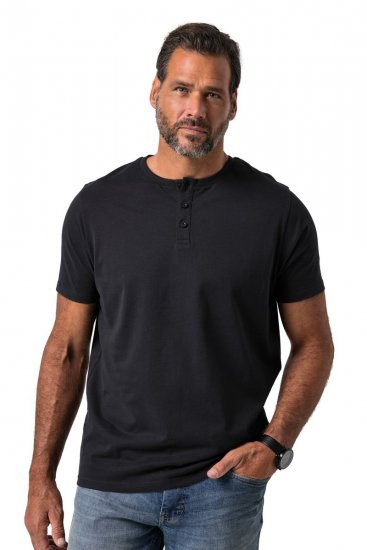 JP1880 726695 Henley-shirt Zwart TALL - TALL T-shirts - TALL T-Shirts Heren