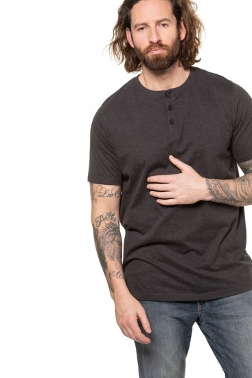 JP1880 726695 Henley T-shirt Donkergrijs - T-shirts - Grote Maten T-shirts Heren