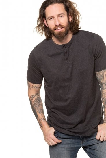 JP1880 726695 Henley T-shirt Donkergrijs - T-shirts - Grote Maten T-shirts Heren