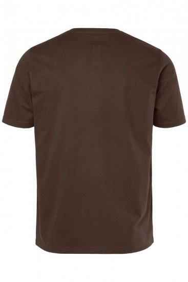 JP1880 Henley Basic T-Shirt with Buttons Brown - T-shirts - Grote Maten T-shirts Heren