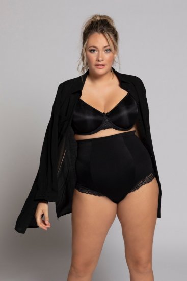 Ulla Popken 781632 Corrigerende slip met hoge taille Zwart - Shapewear - 
