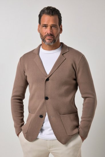 JP1880 Milano Flexnamic Gebreid colbert Notenbruin - Pakken - Grote Maten Kostuum Heren