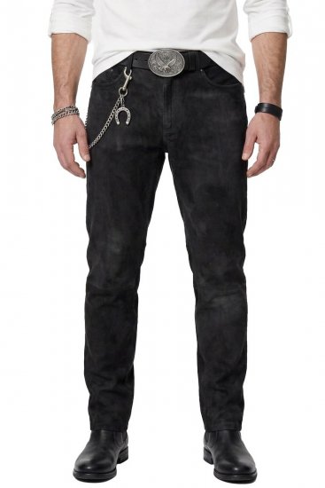 JP1880 Leather Pants Regular Fit Buffalo Nubuck Dark Brown - Jeans & broeken - Jeans & Broeken Grote Maten Heren