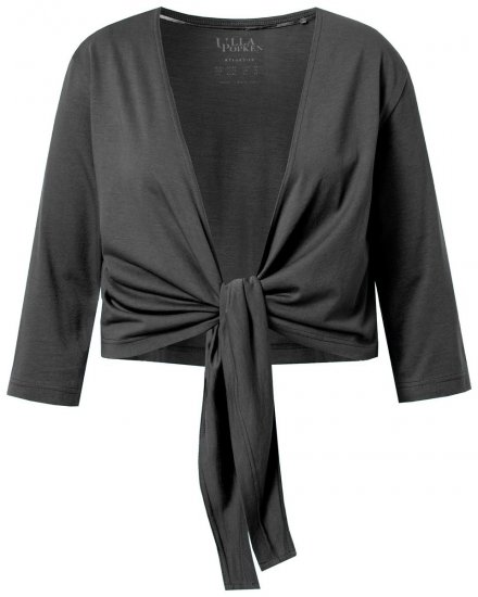 Ulla Popken 794514 Jersey bolero met knoop Antraciet - Bolero's - 
