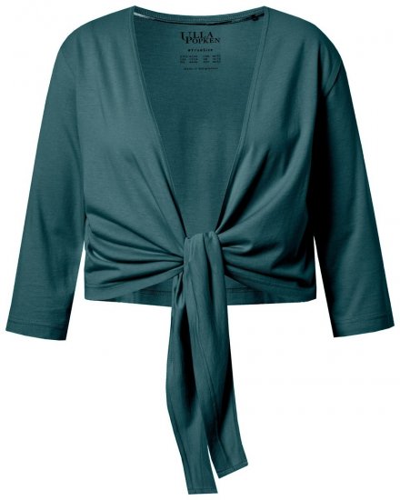 Ulla Popken 794514 Jersey bolero met knoop Petrol - Bolero's - 