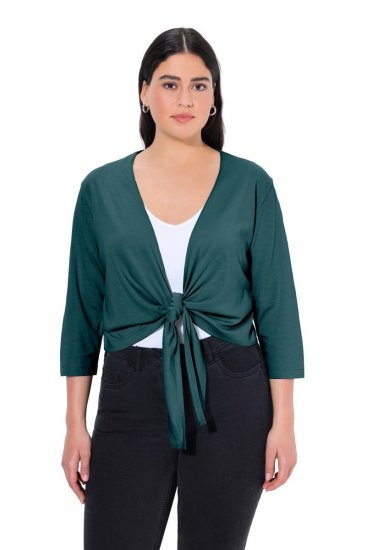 Ulla Popken 794514 Jersey bolero met knoop Petrol - Bolero's - 