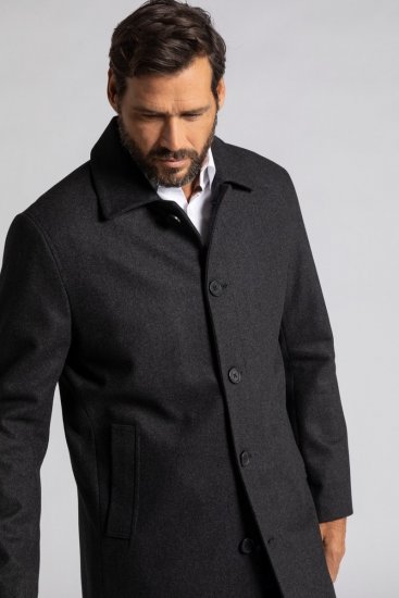 JP1880 Coat Wool Blend Water Repellent Dark Grey - Jassen - Grote Maten Herenjassen