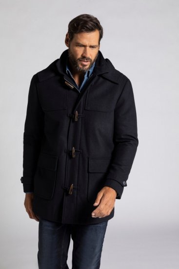JP1880 Duffle Coat Water Repellent with Detachable Hood Navy - Jassen - Grote Maten Herenjassen