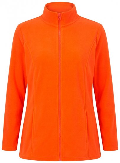 Ulla Popken 796970 Lichte fleecejas Oranjerood - Fleecekleding - 