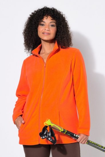 Ulla Popken 796970 Lichte fleecejas Oranjerood - Fleecekleding - 