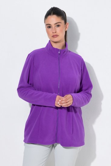Ulla Popken 796970 Lichte fleecejas Donkerpaars - Fleecekleding - 