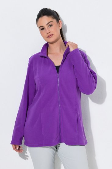 Ulla Popken 796970 Lichte fleecejas Donkerpaars - Fleecekleding - 
