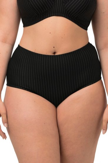 Ulla Popken 800279 Gestreepte slips 2-pack Zwart - Slips - 