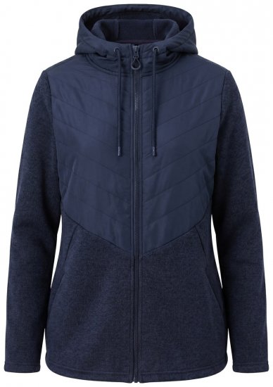 Ulla Popken 800400 Jas met fleecevoering Donkerblauw - Fleecekleding - 