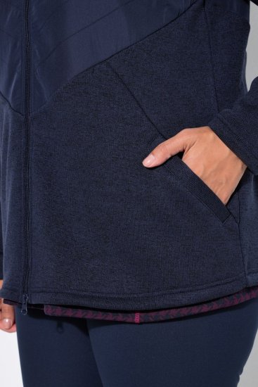 Ulla Popken 800400 Jas met fleecevoering Donkerblauw - Fleecekleding - 