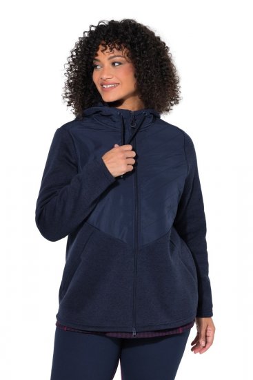 Ulla Popken 800400 Jas met fleecevoering Donkerblauw - Fleecekleding - 