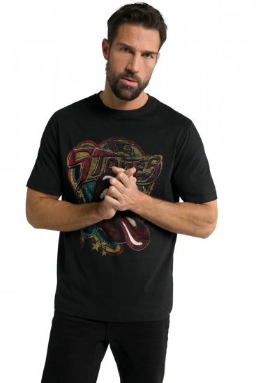 JP1880 Rolling Stones Graphic Band T-Shirt Black - T-shirts - Grote Maten T-shirts Heren