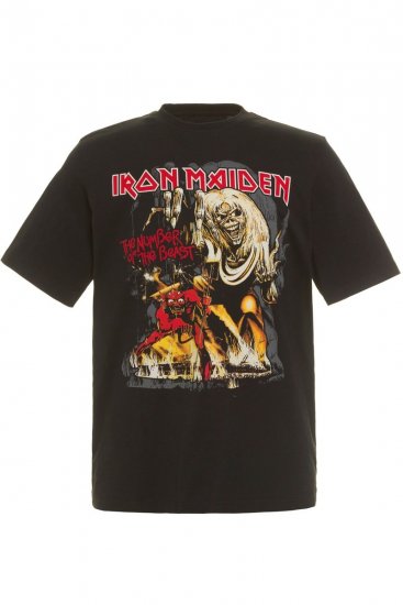 JP1880 Iron Maiden - Number of the Beast Graphic Comfort Fit Band T-Shirt Black - T-shirts - Grote Maten T-shirts Heren