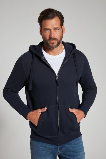 Jay-Pi 804164 Hoodie met rits Donkerblauw - Sweaters & hoodies - Sweaters & Hoodies Grote Maten Heren