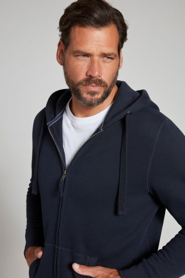 Jay-Pi 804164 Hoodie met rits Donkerblauw - Sweaters & hoodies - Sweaters & Hoodies Grote Maten Heren