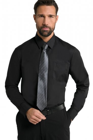 JP1880 Shirt Business Kent Collar Long Sleeve Black TALL - HERENKLEDING MT-6XLT - Tall Kleding Heren