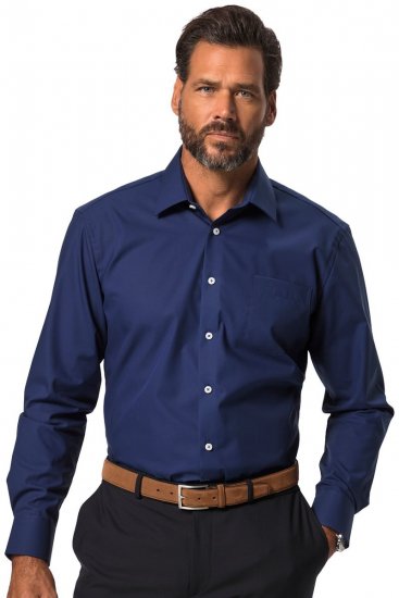 JP1880 804890 Strijkvrij business-overhemd lange mouw Donkerblauw TALL - TALL overhemden - TALL overhemden met extra lengte