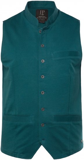 JP1880 Mottled Stretch Knit Stand-up Collar Vest Turquoise Blue - JP1880 - JP1880 Grote Maten Herenkleding