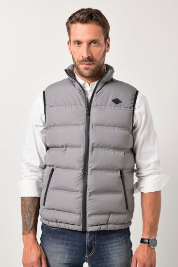 JP1880 Quilted Vest Outdoor Stand-up Collar Grey - Jassen - Grote Maten Herenjassen