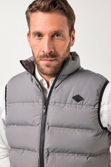 JP1880 Quilted Vest Outdoor Stand-up Collar Grey - Jassen - Grote Maten Herenjassen