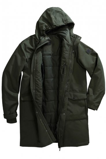 JP1880 808794 Lang parka Olijfgroen - Jassen - Grote Maten Herenjassen