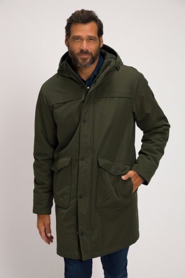 JP1880 808794 Lang parka Olijfgroen - Jassen - Grote Maten Herenjassen