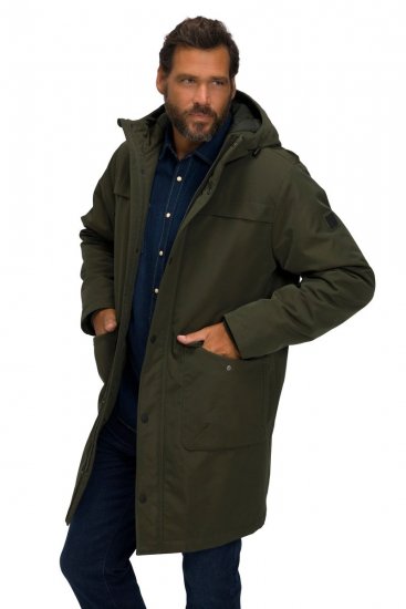 JP1880 808794 Lang parka Olijfgroen - Jassen - Grote Maten Herenjassen