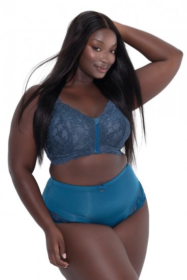 Ulla Popken 809385 Corrigerende slip met kant Petrol - Shapewear - 