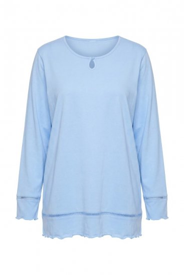 Ulla Popken 810592 Pyjama met kant Lichtblauw - Pyjama's en Loungewear - 