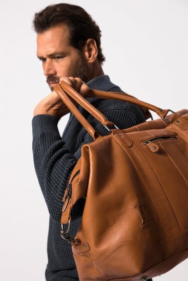 JP1880 810787 Weekendtas van lamsnappaleer Cognacbruin - Tassen - 