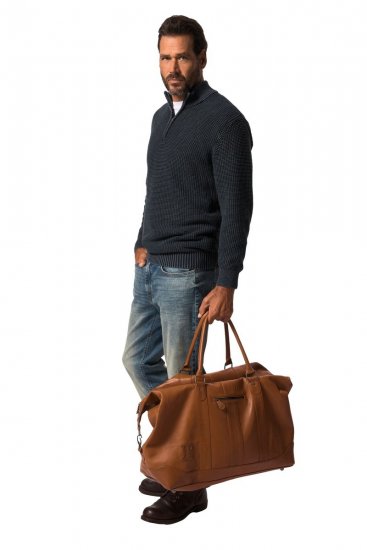 JP1880 810787 Weekendtas van lamsnappaleer Cognacbruin - Tassen - 