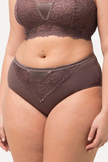 Ulla Popken 811602 Slips met kant Bruin - Slips - 