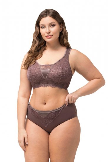 Ulla Popken 811602 Slips met kant Bruin - Slips - 