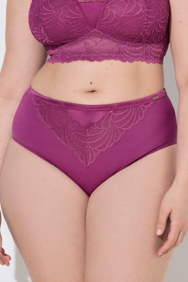 Ulla Popken 811602 Slips met kant Donkerpaars - Slips - 