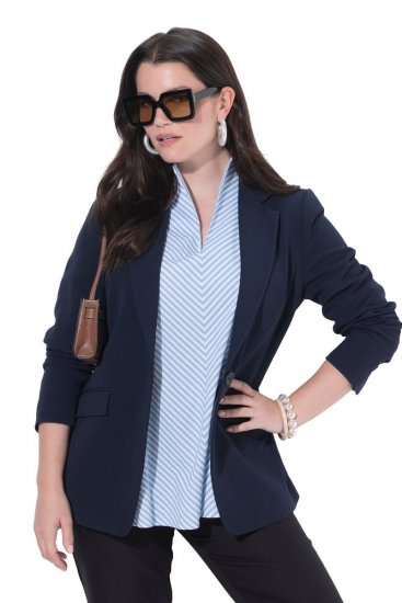 Ulla Popken 811944 Klassieke blazer Donkerblauw - Blazers - Blazers in grote maten voor dames