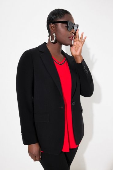 Ulla Popken 811944 Klassieke blazer Zwart - Blazers - Blazers in grote maten voor dames