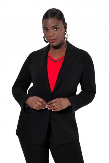 Ulla Popken 811944 Klassieke blazer Zwart - Blazers - Blazers in grote maten voor dames
