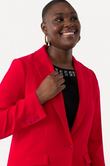 Ulla Popken 811944 Klassieke blazer Rood - Blazers - Blazers in grote maten voor dames