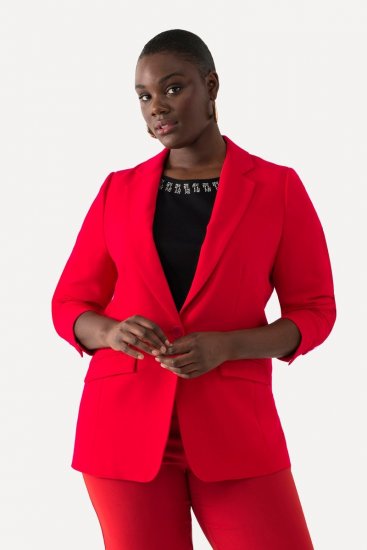 Ulla Popken 811944 Klassieke blazer Rood - Blazers - Blazers in grote maten voor dames