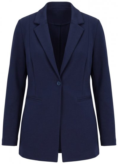 Ulla Popken 812754 Jersey blazer van punto di roma Donkerblauw - Blazers - Blazers in grote maten voor dames