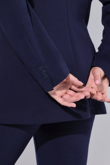 Ulla Popken 812754 Jersey blazer van punto di roma Donkerblauw - Blazers - Blazers in grote maten voor dames