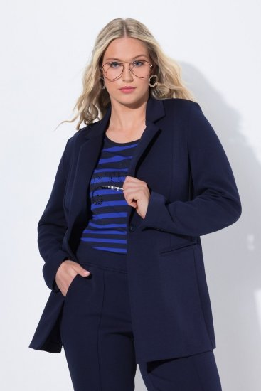 Ulla Popken 812754 Jersey blazer van punto di roma Donkerblauw - Blazers - Blazers in grote maten voor dames