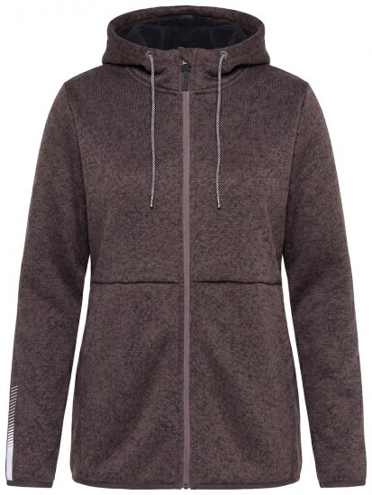 Ulla Popken 812880 Gebreide fleecejas met teddyfleece Taupe - Fleecekleding - 
