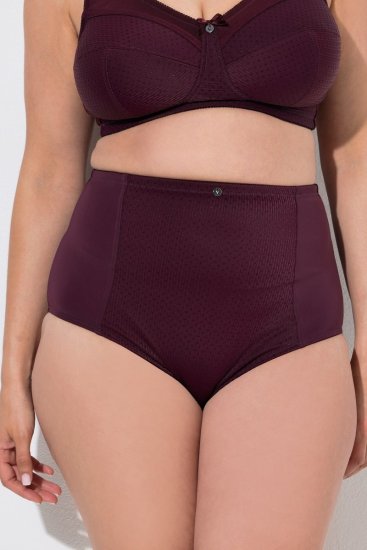 Ulla Popken 813137 Corrigerende slip met hoge taille Wijnrood - Shapewear - 