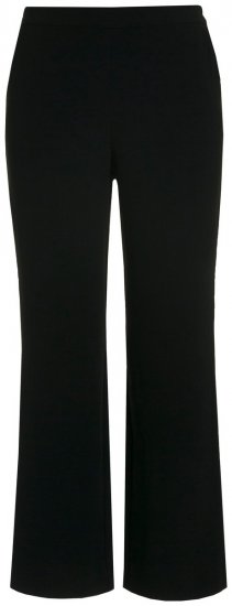Ulla Popken 813306 Wijde pantalon met elastische taille Zwart - Stoffen broeken - Wijde stoffen broeken voor dames